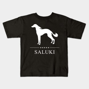 Saluki Dog White Silhouette Kids T-Shirt